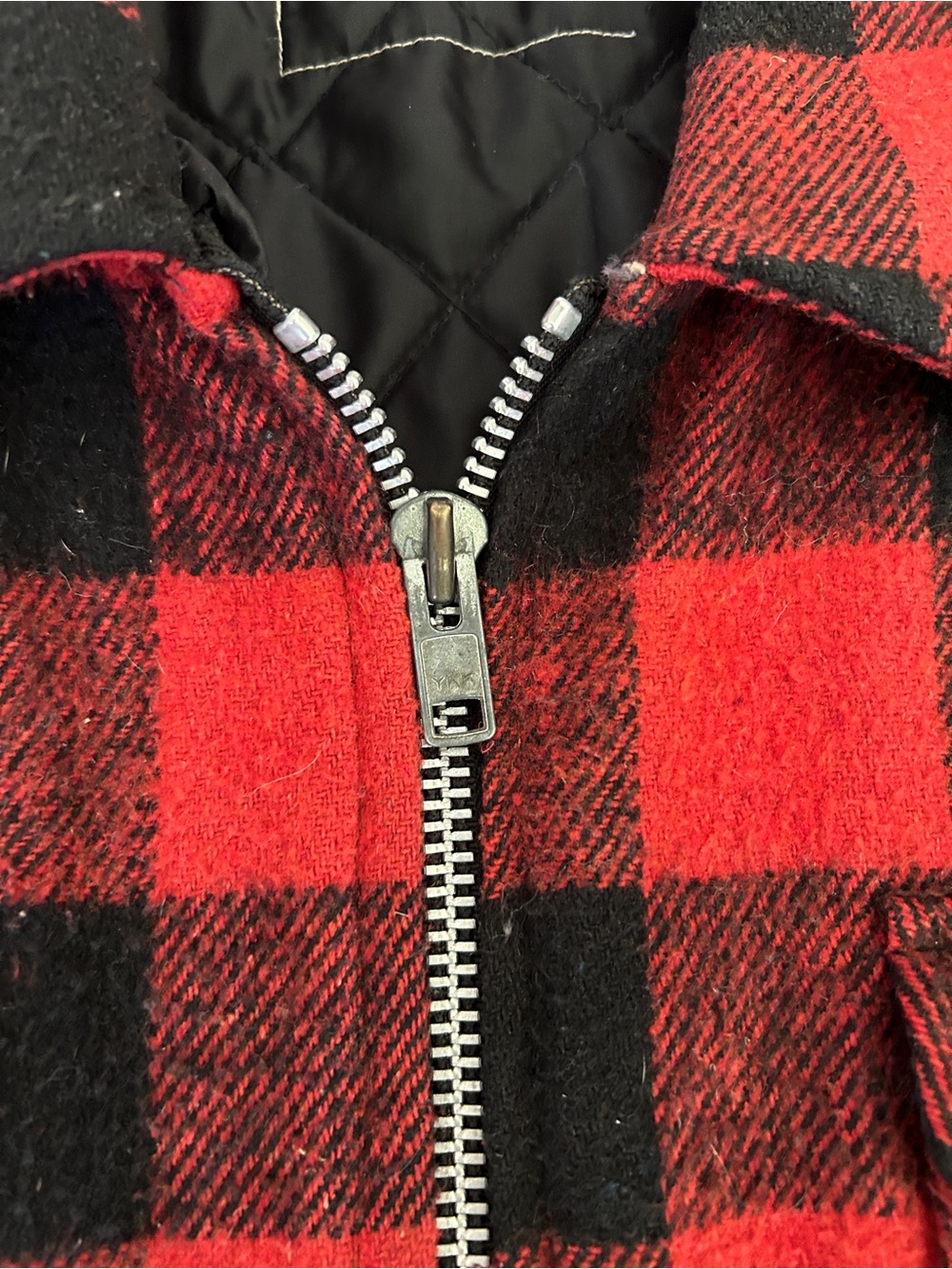 Vintage Buffalo Plaid Wool Blend Cruiser Jacket Large - Picture 3 of 8